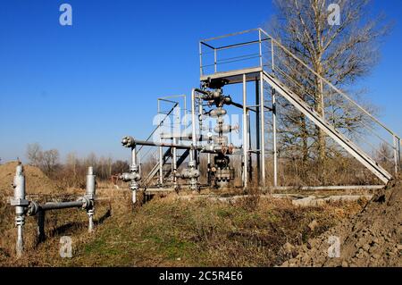 Gas well before overhaul Stock Photo