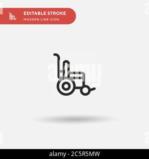 Wheelchair Simple vector icon. Illustration symbol design template for web mobile UI element. Perfect color modern pictogram on editable stroke. Wheelchair icons for your business project Stock Vector