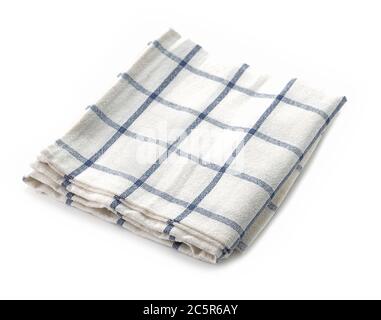 new folded kitchen towel isolated on white background Stock Photo