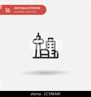 Skyline Simple vector icon. Illustration symbol design template for web mobile UI element. Perfect color modern pictogram on editable stroke. Skyline icons for your business project Stock Vector