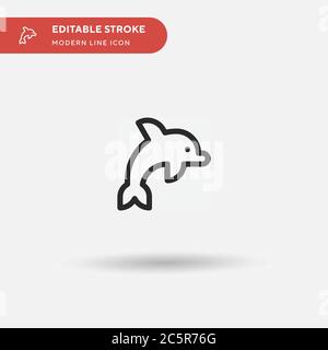 Dolphin Simple vector icon. Illustration symbol design template for web mobile UI element. Perfect color modern pictogram on editable stroke. Dolphin icons for your business project Stock Vector