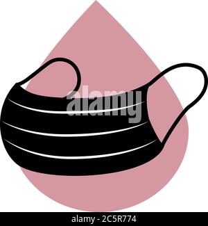 medical mask on a light background for the design of forms, advertisements, greeting cards about treatment, illness, virus Stock Vector