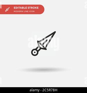 Dagger Simple vector icon. Illustration symbol design template for web mobile UI element. Perfect color modern pictogram on editable stroke. Dagger icons for your business project Stock Vector