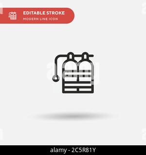 Oxygen Tank Simple vector icon. Illustration symbol design template for web mobile UI element. Perfect color modern pictogram on editable stroke. Oxygen Tank icons for your business project Stock Vector