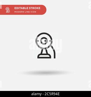 Webcam Simple vector icon. Illustration symbol design template for web mobile UI element. Perfect color modern pictogram on editable stroke. Webcam icons for your business project Stock Vector