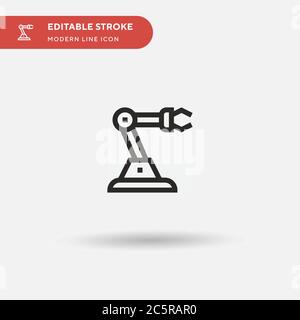 Robot Arm Simple vector icon. Illustration symbol design template for web mobile UI element. Perfect color modern pictogram on editable stroke. Robot Arm icons for your business project Stock Vector
