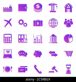 Economy gradient icons on white background, stock vector Stock Vector