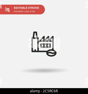Factory Simple vector icon. Illustration symbol design template for web mobile UI element. Perfect color modern pictogram on editable stroke. Factory icons for your business project Stock Vector