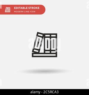 Bookshelf Simple vector icon. Illustration symbol design template for web mobile UI element. Perfect color modern pictogram on editable stroke. Bookshelf icons for your business project Stock Vector