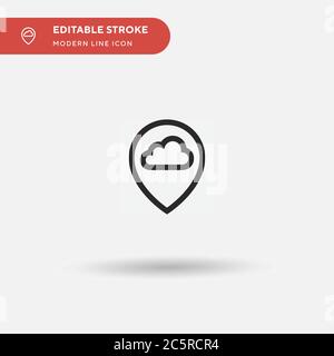 Pin Simple vector icon. Illustration symbol design template for web mobile UI element. Perfect color modern pictogram on editable stroke. Pin icons for your business project Stock Vector