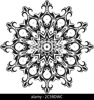 A mandala is a geometric configuration of symbols. Stock Vector