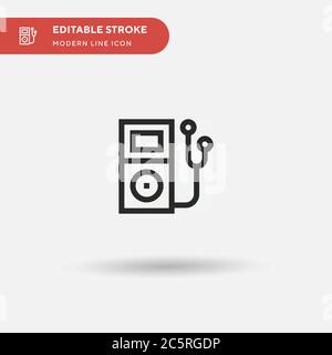 Ipod Simple vector icon. Illustration symbol design template for web mobile UI element. Perfect color modern pictogram on editable stroke. Ipod icons for your business project Stock Vector