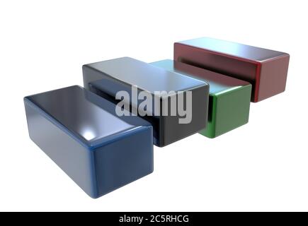 3D render - model of  cubes isolated on white. Stock Photo