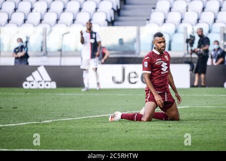 Turin, Italy. 04th July, 2020. Koffi Djidji of Torino in action during the The Serie A football Match Juventus FC vs Torino. Juventus won 4-1, at Allianz Stadium in Turin (Photo by Alberto Gandolfo/Pacific Press) Credit: Pacific Press Agency/Alamy Live News Stock Photo