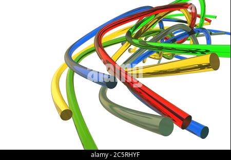3D digital render of  abstract rings, organic in nature isolated on white background Stock Photo