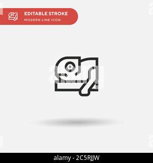 Chameleon Simple vector icon. Illustration symbol design template for web mobile UI element. Perfect color modern pictogram on editable stroke. Chameleon icons for your business project Stock Vector