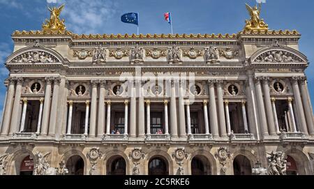 PARIS, FRANCE - JUNE 11, 2014: Opera Garnier in Paris, France. It was built from 1861 to 1875 by architect, Charles Garnier.