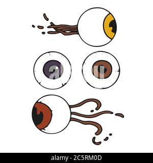 Vector set, clip art with eye balls Stock Vector