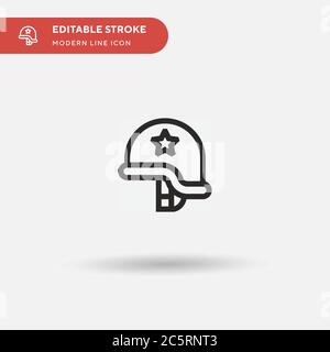 Helmet Simple vector icon. Illustration symbol design template for web mobile UI element. Perfect color modern pictogram on editable stroke. Helmet icons for your business project Stock Vector