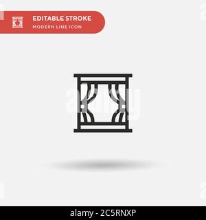Window Simple vector icon. Illustration symbol design template for web mobile UI element. Perfect color modern pictogram on editable stroke. Window icons for your business project Stock Vector