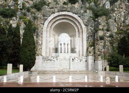 NICE, FRANCE - APRIL 27: The war memorial - Monument Aux Morts on April 27, 2013 in Nice, France. Was built in 1924-1928, dedicated to the fallen sold Stock Photo