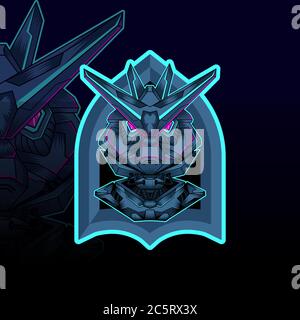 mecha esport vector graphic design illustration Stock Vector