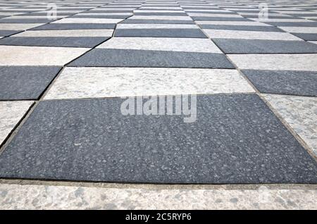 Black and white ceramics on the Place Massena in the city of Nice, France Stock Photo