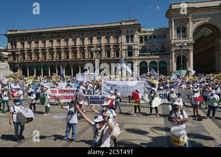 Hundreds of flags,T-shirts,banners, signs with the word 'Respect' invaded the center on the occasion of the national mobilization of nurses and health Stock Photo