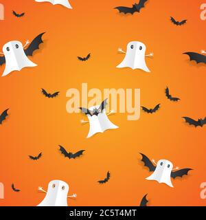 Happy Halloween card design elements on background, vector illustration Stock Vector