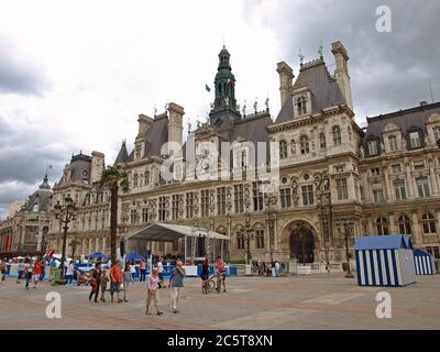 PARIS FRANCE - JULY 25: The Hotel de Ville (Hotel de Ville) - is the building housing the City of Paris's administration, it has been the location of Stock Photo