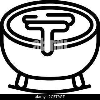 Hot jacuzzi icon, outline style Stock Vector
