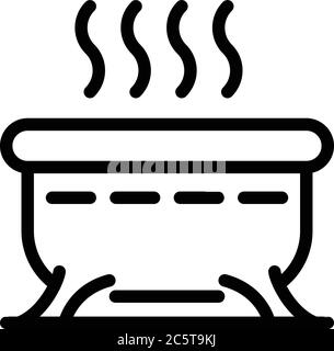 Relaxing jacuzzi icon, outline style Stock Vector