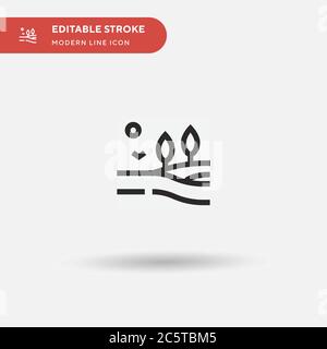 Meadow Simple vector icon. Illustration symbol design template for web mobile UI element. Perfect color modern pictogram on editable stroke. Meadow icons for your business project Stock Vector