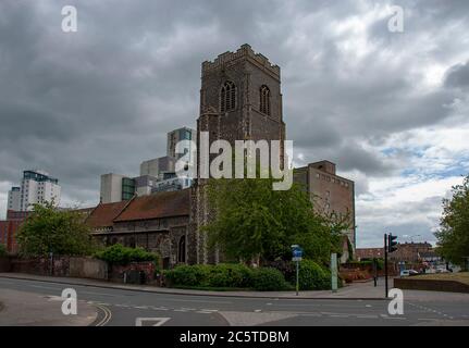 The church of St Peters by the waterfront in Ipswich, UK Stock Photo