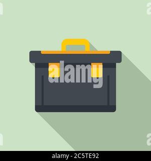 Plastic tool box icon. Flat illustration of plastic tool box vector icon for web design Stock Vector