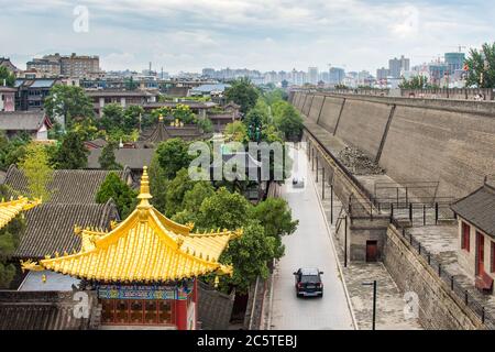 Xian, Shaanxi Province / China - August 4, 2015: Guangren Lama Temple Buddhist temple in Xian Old City in Xian China Stock Photo