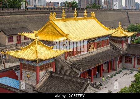 Xian, Shaanxi Province / China - August 4, 2015: Guangren Lama Temple Buddhist temple in Xian Old City in Xian China Stock Photo