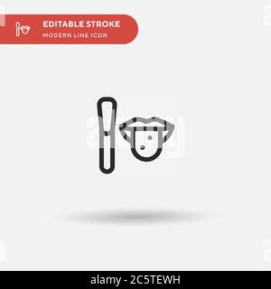 Tongue Simple vector icon. Illustration symbol design template for web mobile UI element. Perfect color modern pictogram on editable stroke. Tongue icons for your business project Stock Vector