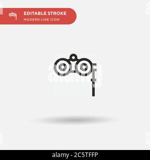 Binoculars Simple vector icon. Illustration symbol design template for web mobile UI element. Perfect color modern pictogram on editable stroke. Binoculars icons for your business project Stock Vector