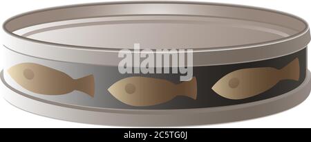 Fish tin can icon. Cartoon of fish tin can vector icon for web design isolated on white background Stock Vector