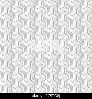 Abstract 3d white geometric background. White seamless texture with shadow. Simple clean white background texture of  tile. 3D interior wall panel pat Stock Photo