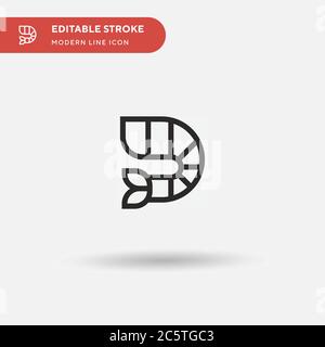 Shrimp Simple vector icon. Illustration symbol design template for web mobile UI element. Perfect color modern pictogram on editable stroke. Shrimp icons for your business project Stock Vector