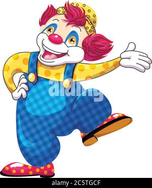 Dancing clown icon. Cartoon of dancing clown vector icon for web design isolated on white background Stock Vector