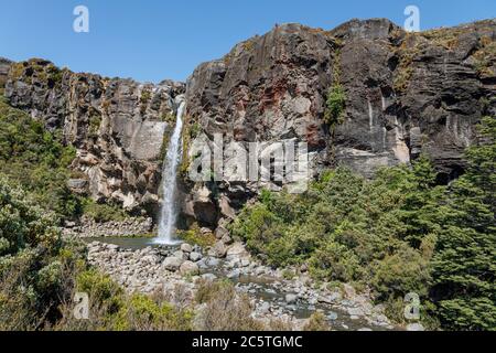 Taranaki Falls, Tongariro National Park, Manawatu-Whanganui, North Island, New Zealand Stock Photo