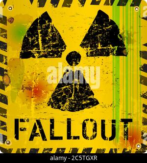 nuclear fallout warning sign, vector illustration Stock Vector