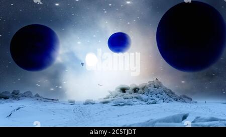 north fantasy sphere orb over polar ice arctic ocean neptune elements of this image furnished by nasa stock photo alamy alamy