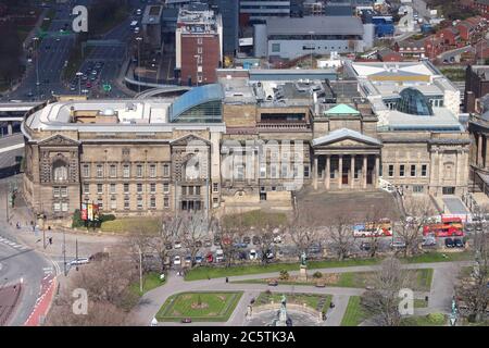 LIVERPOOL, UK - APRIL 20, 2013: Aerial view of World Museum in Liverpool, UK. The museum had 605,601 visitors in 2009.