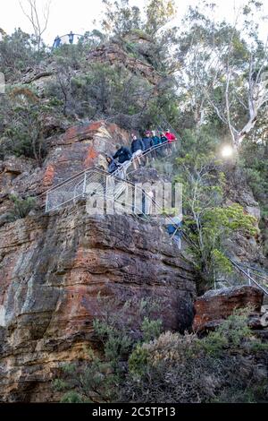 Easier than Giant Steps, but there are still a few steep steps to climb  coming up the Furber Steps – Katoomba, Blue Mountains