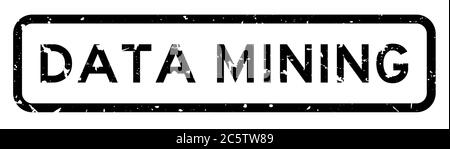 Grunge black data mining word square rubber seal stamp on white background Stock Vector