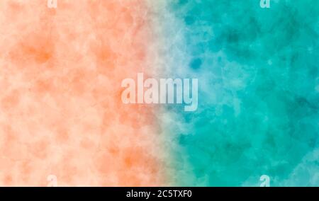 Colorful textured surface in pink and blue tones. Chaotic stains of paint on canvas. Mixed media backdrop Stock Photo